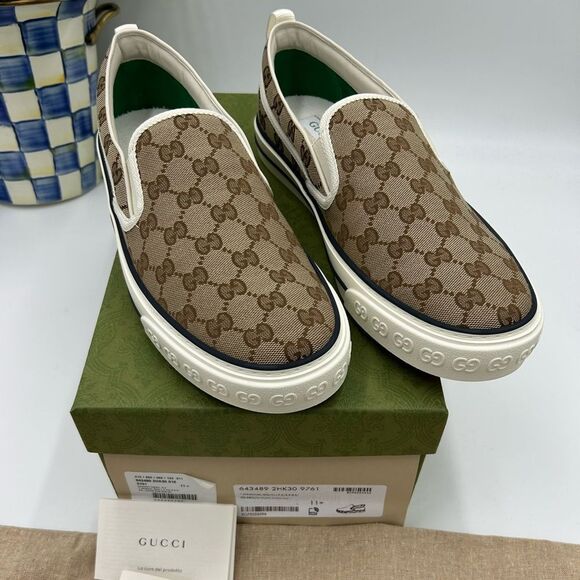 Man Gucci tennis low top 1977 sneakers size 11.5 made in Italy - Picture 1 of 11